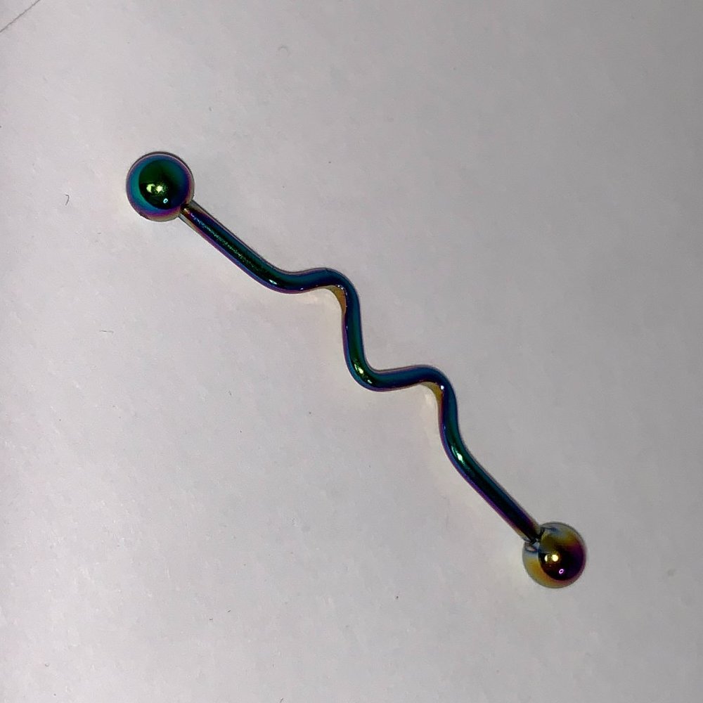 14 Gauge Multi- Colored Industrial Bar Squiggly Design